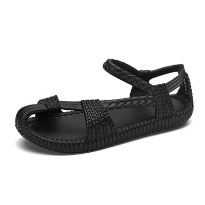 Men's And Women's Same Ethnic Style Straw Sandals