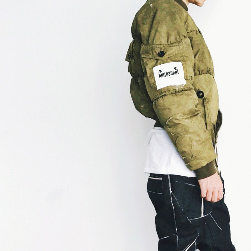 Autumn And Winter Thickened Warm Baseball Down Jacket Men's Fashion