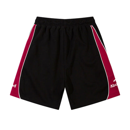 Street Sports Style Ribbon Stitching Contrast Color Pants Straight Shorts
