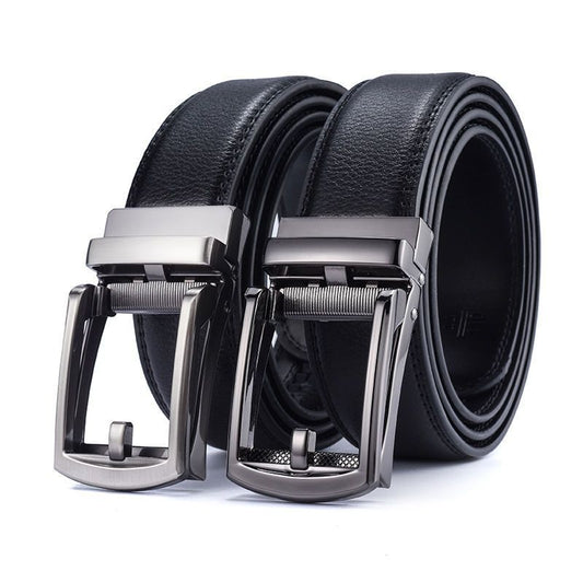 Men's Two-layer Cowhide Business Automatic Buckle Belt