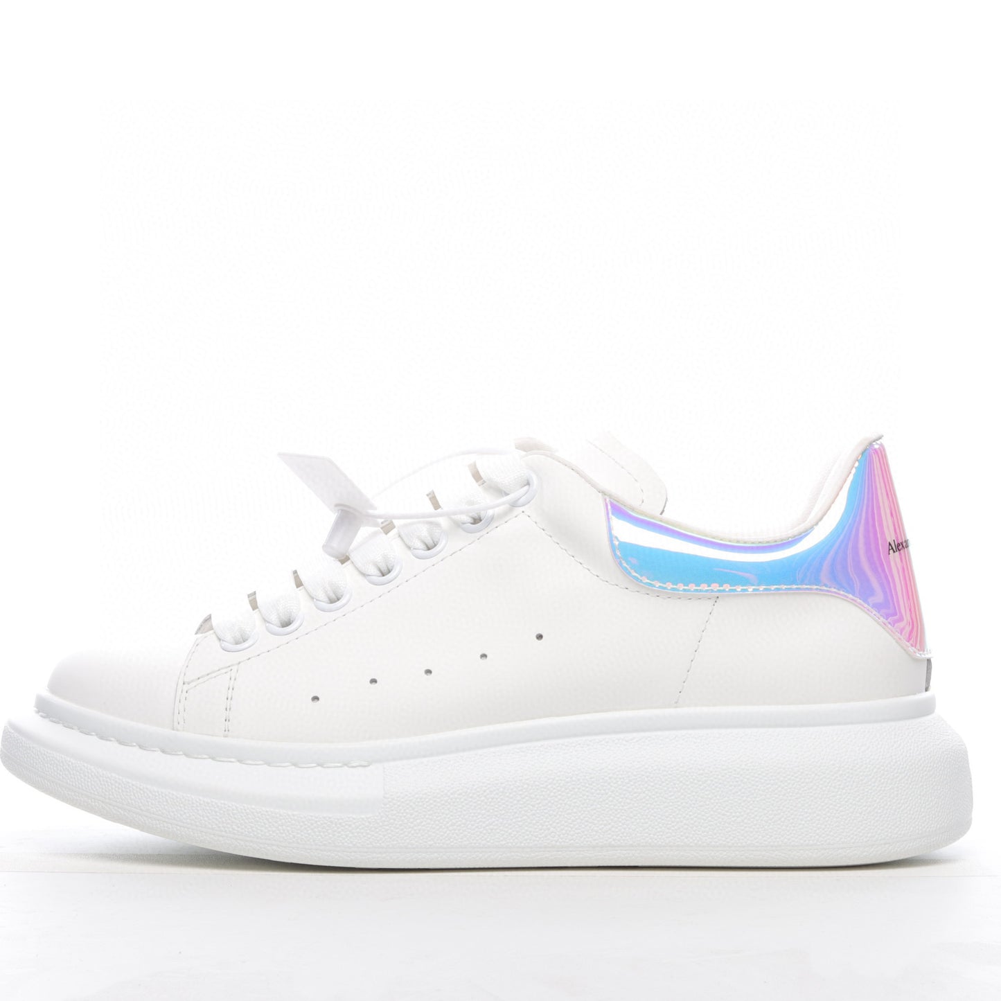 Multicolor Thick-soled Leather Epoxy Coated Elegant Gradient Men's And Women's Sneakers