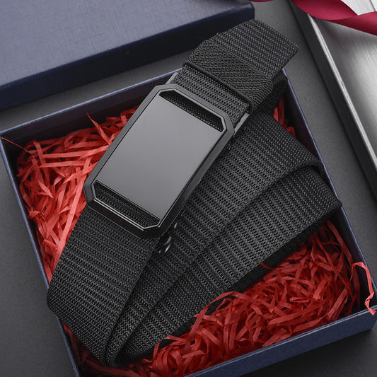 Men's Toothless Automatic Buckle Canvas Belt