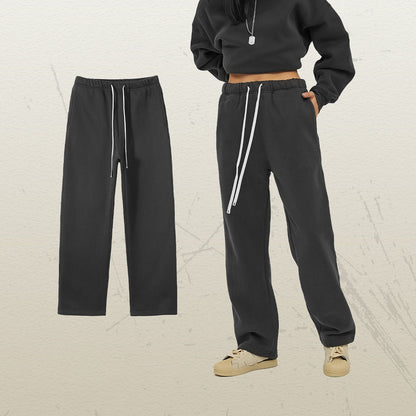 Women's Straight Velvet Solid Color Loose Sports And Leisure Trousers