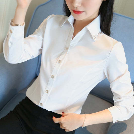 Women Long Sleeved Professional Formal Shirts Were Thin