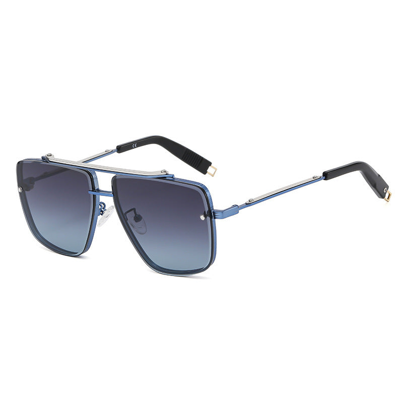 Twin-beam Metal Sunglasses For Men