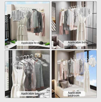 Invisible Retractable Clothesline Indoor Punch-free Bathroom Bathroom Drying Rack Balcony Shrink Cool Clothes