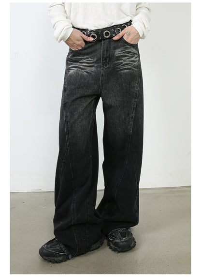 Retro Straight Loose Jeans Men's Casual Pants