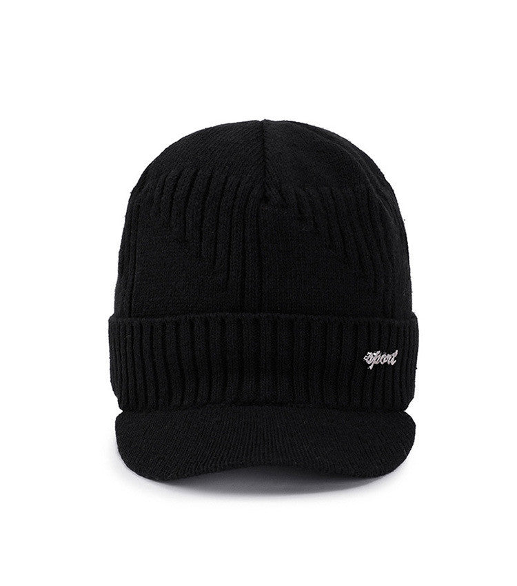 Men's Thick Woolen Knitted Pullover Cotton Hat