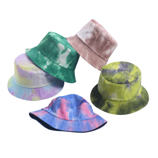 Tie-dyed Corduroy Fisherman Hat Women's Autumn And Winter