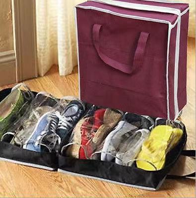 Portable Non-woven Shoe Box Travel 6 Grid Shoe Box Dust-proof Storage Shoe Bag Opp Bag