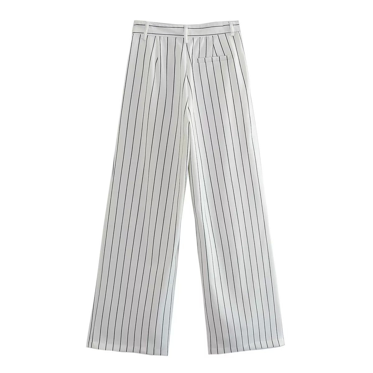 Women's Striped Loose Straight Trousers