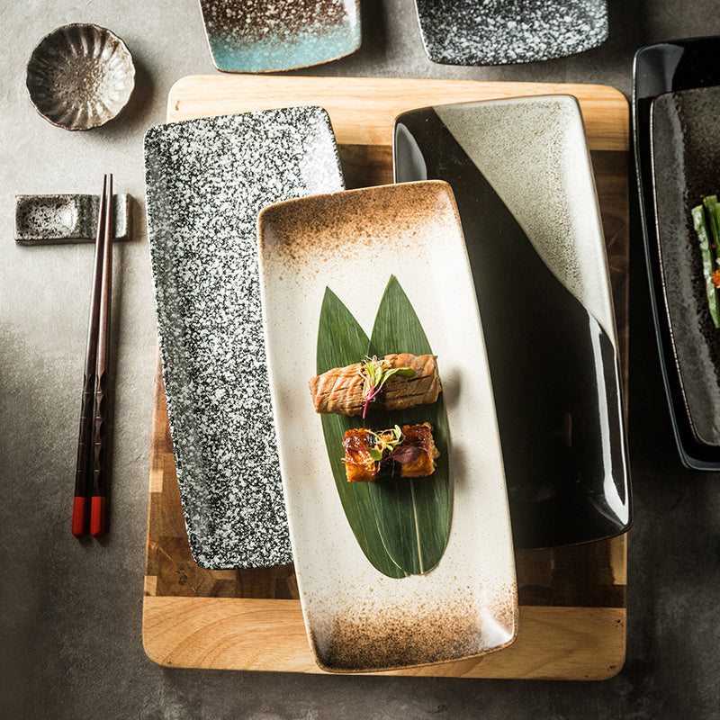 Japanese Ceramic Plates Sushi Dish Tableware Tray Cutlery