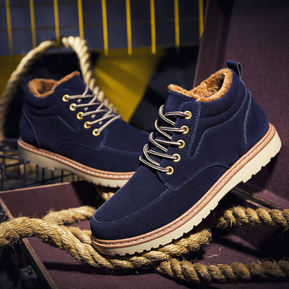 High-top and velvet padded cotton shoes