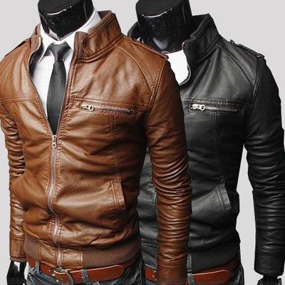 Autumn and winter new style leather men's leather jacket