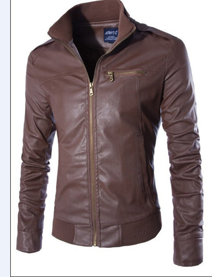 Autumn and winter new style leather men's leather jacket