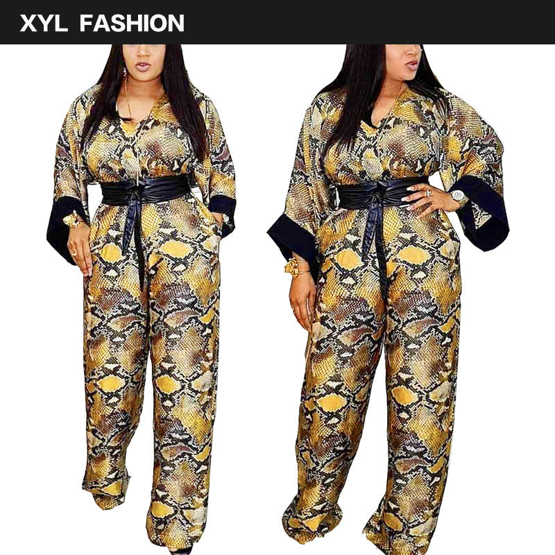 African Plus Size Women's European and American Jumpsuit