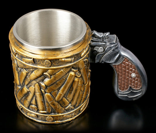 رصاصة كأس الفولاذ المقاوم للصدأ شخصية مسدس نمط كأس البيرة