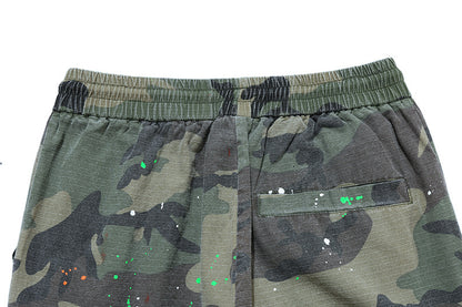 American Casual European And American High Street Guard Pants Camouflage Flared Pants Straight Trousers