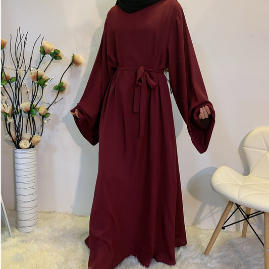 F889 التجارة الخارجية عبر الحدود المرأة المسلمة تنورة طويلة عباية دبي الشرق الأوسط جلابية لون نقي رداء
