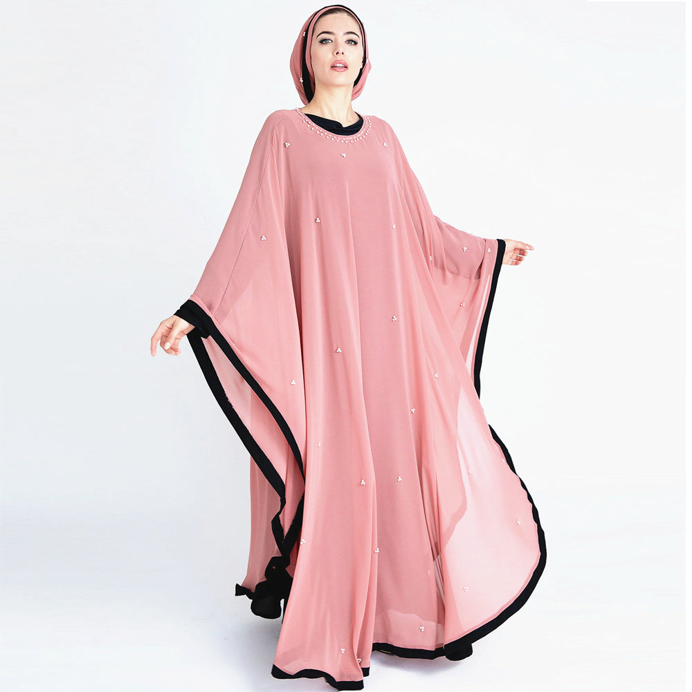 فستان دبي رداء الشاطئ مطرز يدوياً