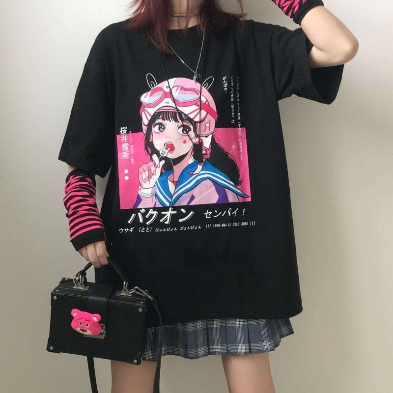 Cotton Women'S T-Shirt Printing Korean Version Plus Size Women