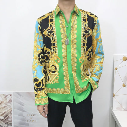 Shirts For Men And Women Personality Palace Yan Pattern Printing Thin