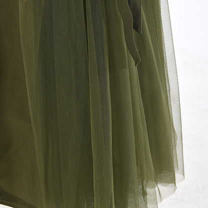 Women's Korean-style Mesh Stitching Green Windbreaker Coat