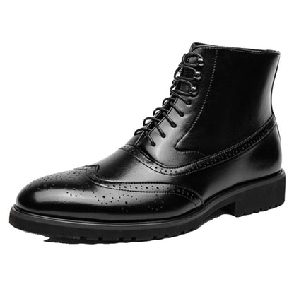 Mens Fashion Thick Sole Mid Top Work Shoes