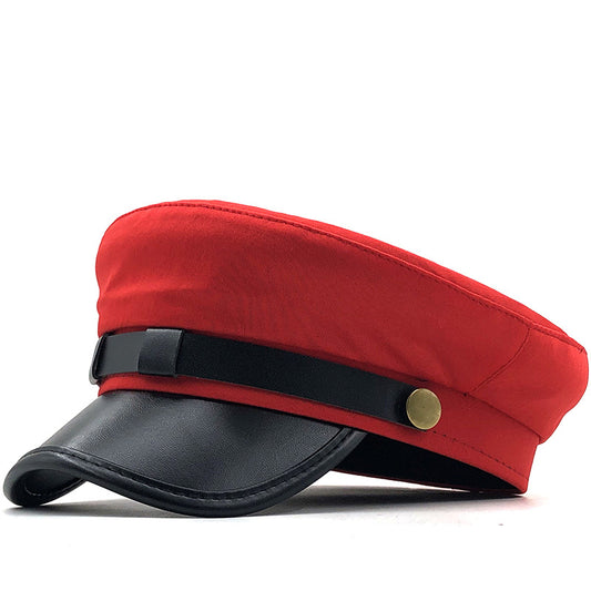 قبعة بريطانية كلاسيكية من جلد البولي يوريثان للرجال