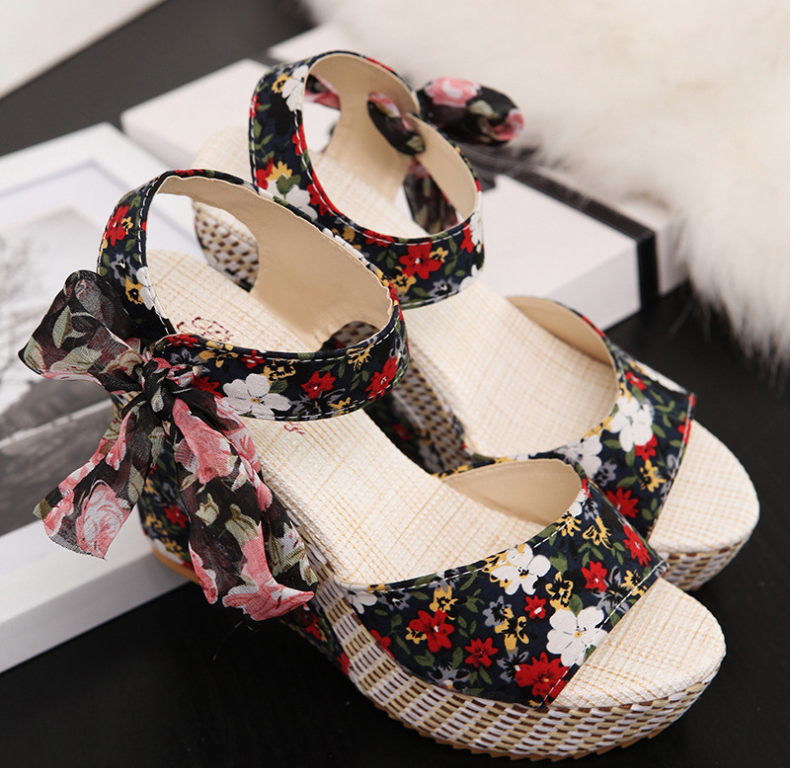 Manufacturers selling 2021 spring and summer new explosion network bookeen sexy mouth shoes wedge sandals black women's sandals