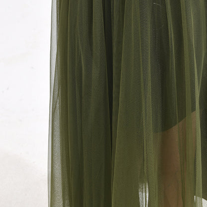 Women's Korean-style Mesh Stitching Green Windbreaker Coat
