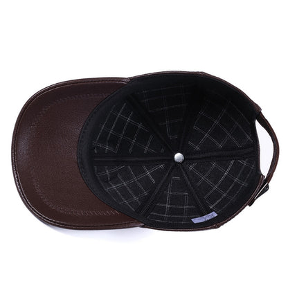 Genuine Leather Peaked Cap Men's And Women's Casual Goat Skin