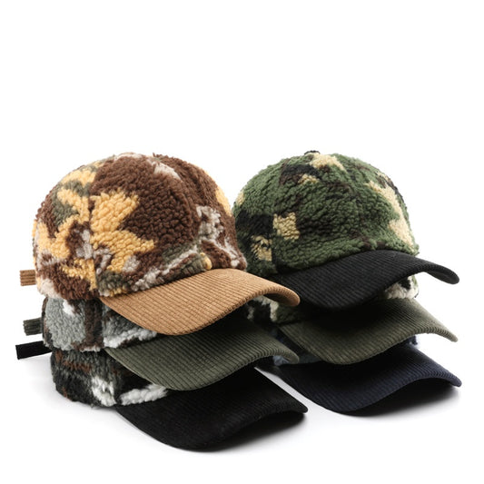 قبعة بيسبول بلون واحد من القطيفة المموهة ذات الألوان الصلبة