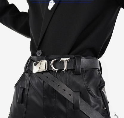 حزام معدني رائد ثلاثي الأبعاد بخياطة غير منتظمة تصميم عصري للرجال والنساء