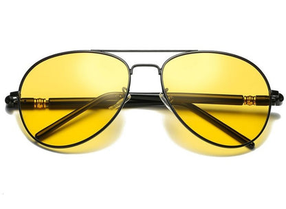 نظارات الرؤية الليلية المستقطبة باللون الأصفر | العلامة التجارية الشهيرة لقيادة الرجال والنساء النظارات الشمسية الطيار