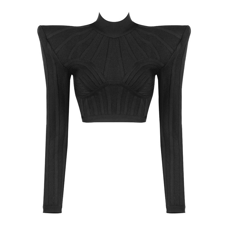Europe And America Long Sleeve T-shirt High Shoulder Women's Breathable Thin Top