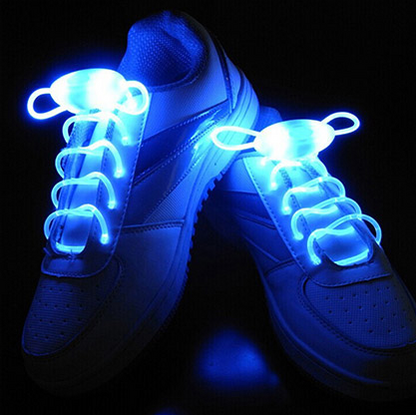أدى الأربطة الأحذية الرياضية توهج سلاسل الأحذية جولة ضوء فلاش أربطة الحذاء
