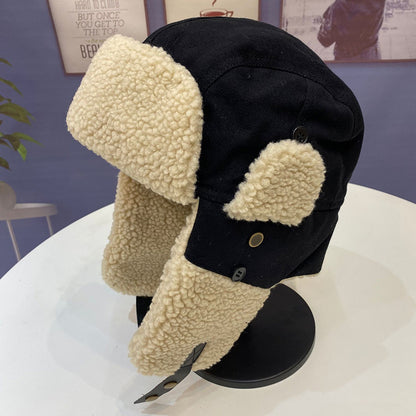 Outdoor Riding Warm Tank Skiing Cold  Anti-chill Ear Protection Plush Cotton Thunderbolt Hat