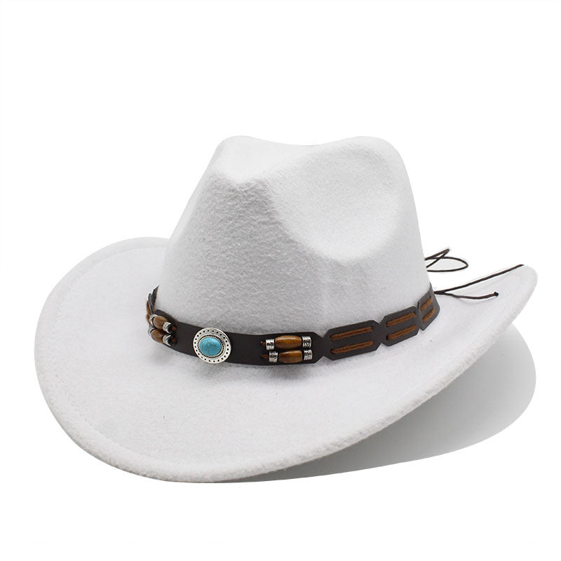 Woolen Hat, Turquoise Belt, Western Denim