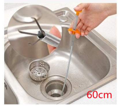 60CM Sewer Dredger Spring Pipe Dredging Tool Household Hair Cleaner Drain Clog Remover Cleaning Tools Household For Kitchen Sink Kitchen Gadgets