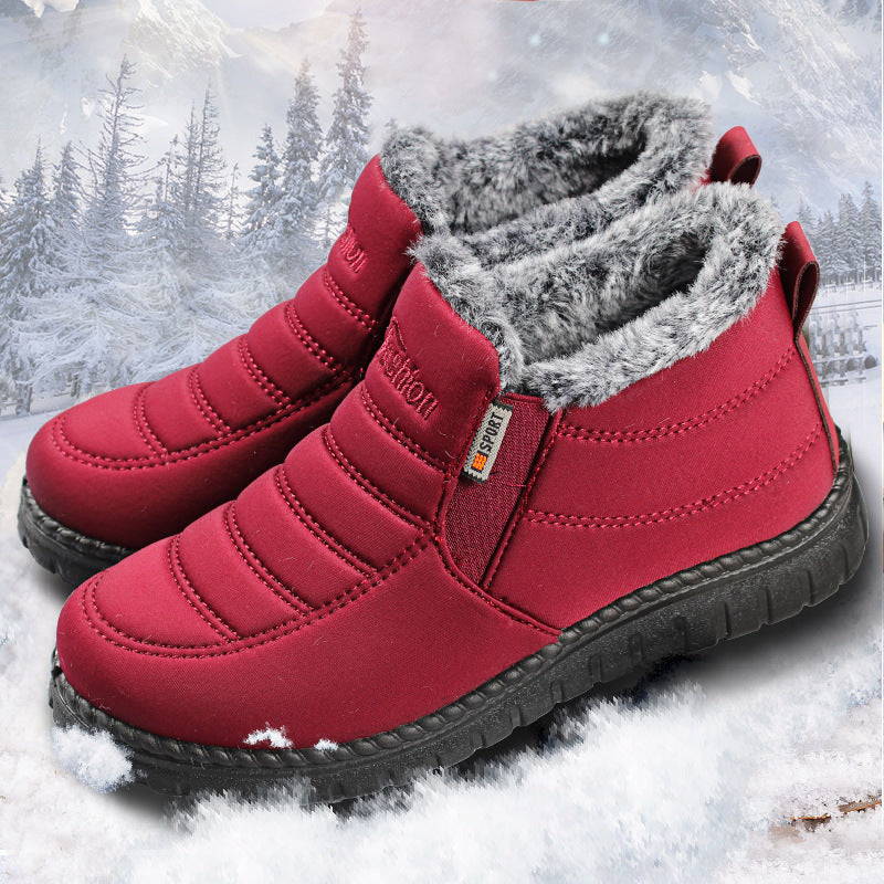 Mid-cut Snow Boots Women's Rabbit Fur Plus Velvet Women's Cotton Shoes