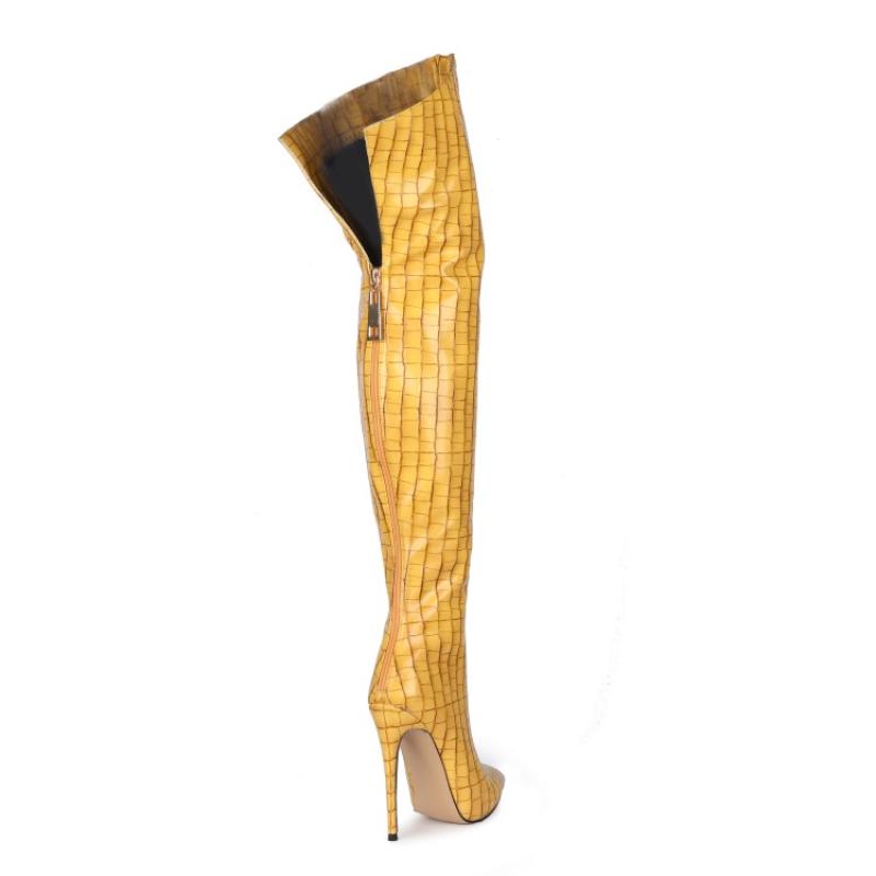 حذاء باريس كات ووك ذو الكعب العالي وطويل فوق الركبة بكعب عالٍ ومدبب