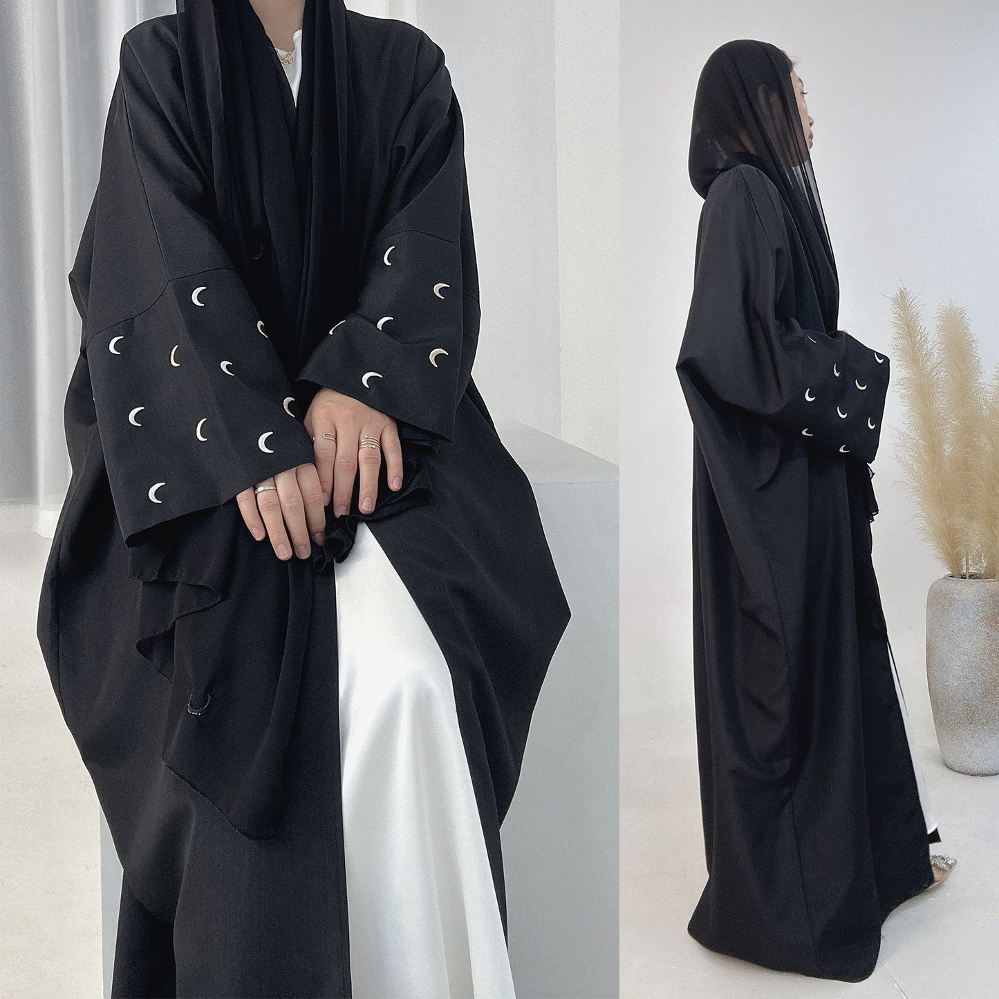Middle East Turkey Dubai Embroidered Elegant Cardigan Robe