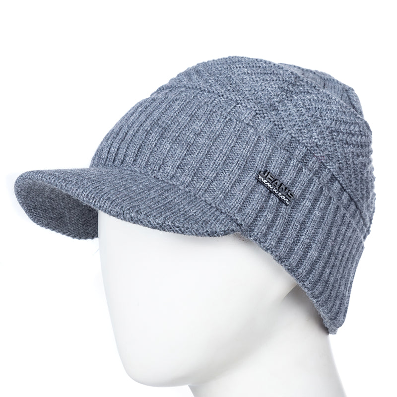 Unisex Warm Winter Hats Stylish Add Fur Lined Soft Beanie