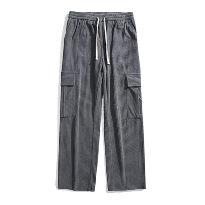 Autumn And Winter Corduroy Loose Straight Cargo Pants