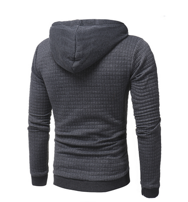 fo Square Pattern Quilted Classic  Men's  Casual Hoodies Men