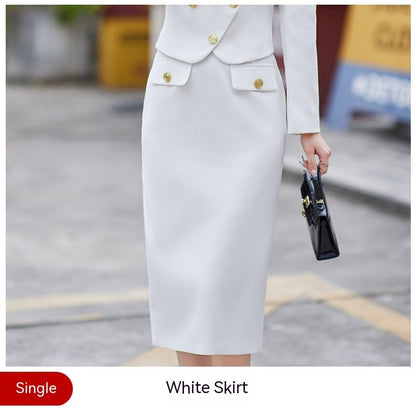 New Temperament Leisure Formal White Blazer For Women