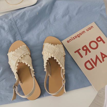 أحذية مسطحة رومانية كاجوال عصرية للطلاب البرية
