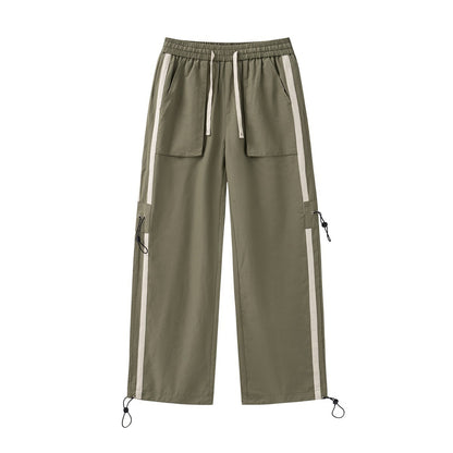 Stitching Three-dimensional Pocket Straight Loose Casual Wide-leg Trousers