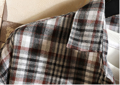 Men's Checked Long-sleeved Shirt School Suit
